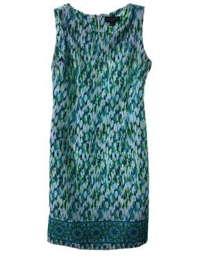 Perceptions New York Women's Size 10 Sleeveless Zipper Tropical Green Dress